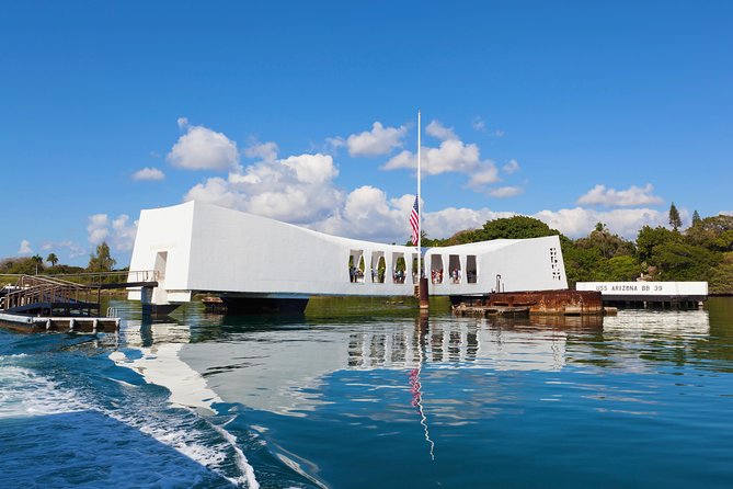 Chief's Official Pearl Harbor Self-Guided Multimedia Tour - USS Arizona Memorial: what you see without the boat shuttle