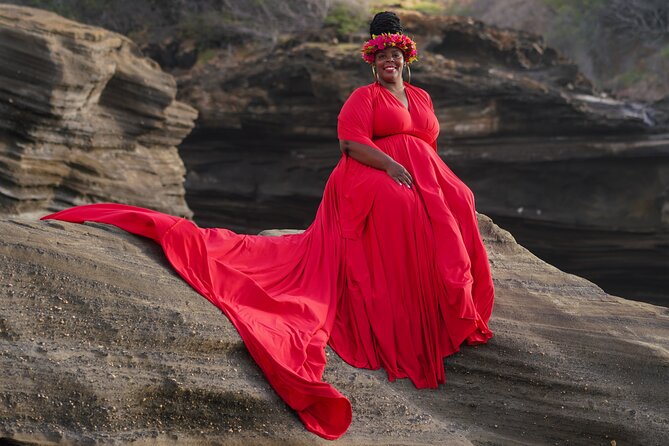 Flying Dress Photoshoot on Oahu - Haku Lei and Flower Crown Options