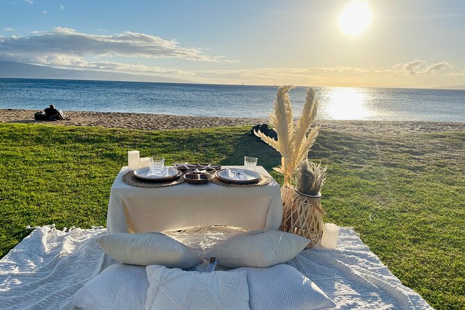 Hawaii Beach Picnic Date - Flowers, Custom Picnic Sign, and a Speaker for the Moment