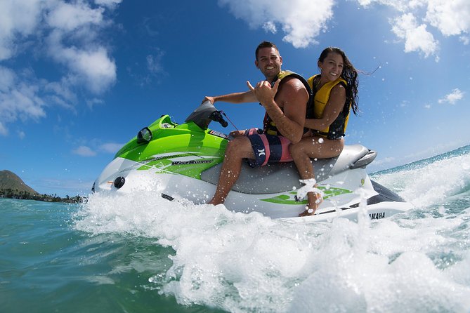 Jet Ski Ride Maunalua Bay. Tandem-2 people ride-price per person - Key highlights you’ll feel right away