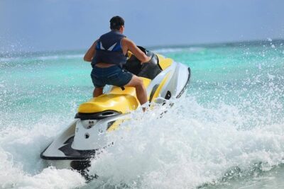 Jet Ski Ride Maunalua Bay. Tandem-2 people ride-price per person - How the launch works: short boat ride to the jet skis
