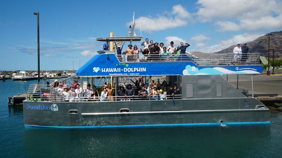 Oahu: Wild Dolphins Swim Turtle Snorkel Tour & Waterslide - The 21-foot waterslide and the rest of the onboard ocean menu