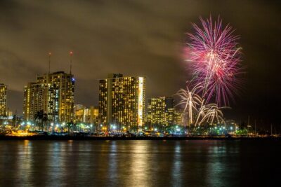 Waikiki: Friday Night Fireworks Catamaran Cruise - Diamond Head Views While the Coastline Forms a Night Backdrop