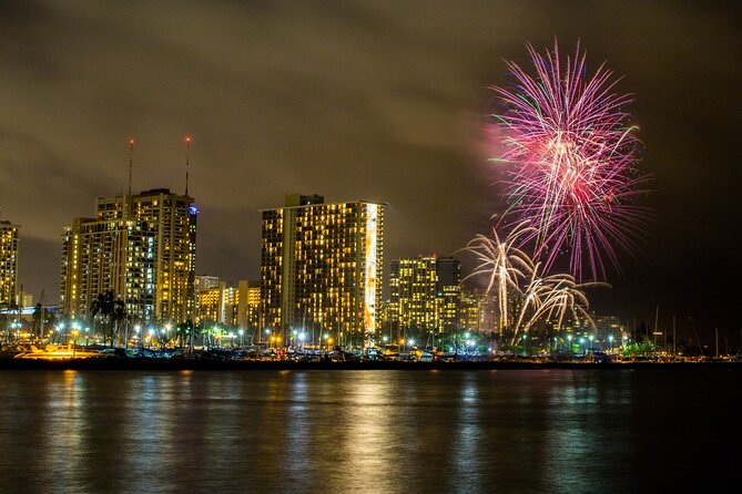 Waikiki: Friday Night Fireworks Catamaran Cruise - Diamond Head Views While the Coastline Forms a Night Backdrop