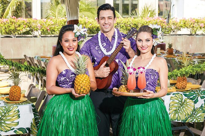 Waikiki Luau Buffet with Optional Rock-A-Hula Show Ticket - Dinner Starts with E Komo Mai: Pineapple, Music, and a Hula Moment