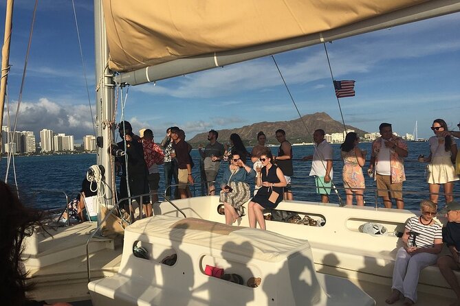 Waikiki Sunset Cocktail Sail with Open Bar - The crew and the social vibe (this is not a silent cruise)